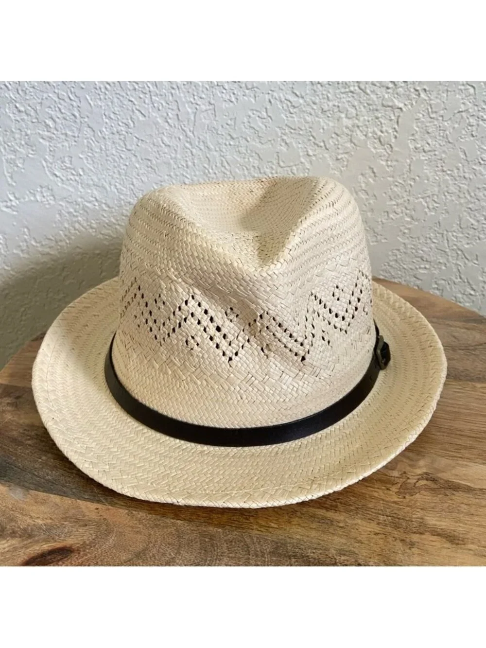 Lauren Ralph Lauren Women's Fedora Style Straw Hat With Leather Band One Size